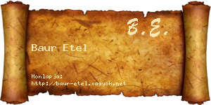 Baur Etel névjegykártya